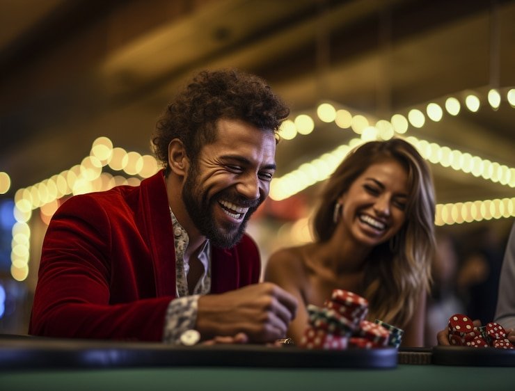 Permainan baccarat dengan visible card draw Meja baccarat dengan kartu yang ditampilkan jelas untuk pemain